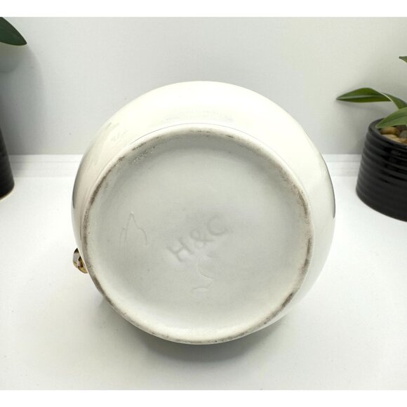 French H& C Haviland Limoges White Porcelain Milk Pitcher With Gold Accents - Picture 8 of 8